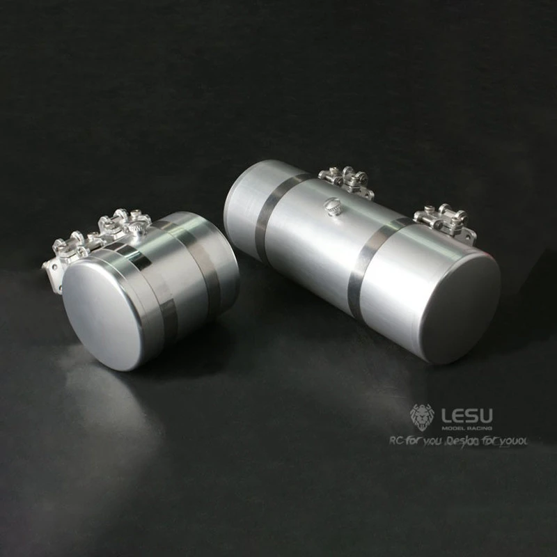 RC 1/14 Metal Simulation Round Fuel Tank for Tamiya Hydraulic Excavator Loader Dump Truck for VOLVO Trailer Tipper DIY Parts