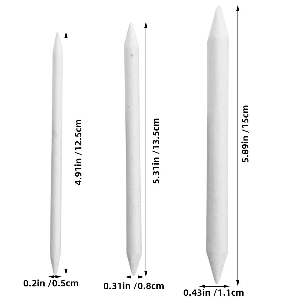 3Pcs Sketch Paper Blending Stumps Ergonomic Drawing Tools for Artists Students Charcoal Smudge Sketch Kit