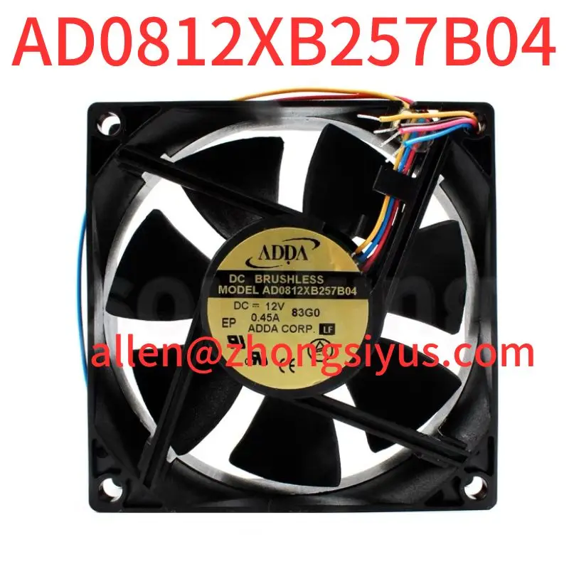 

New AD0812XB257B04 8025 12V 0.45A large air volume cabinet Computer fan