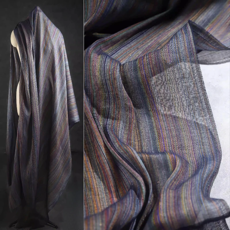 

Этническая тканая полосатая хлопковая льняная ткань, винтажная богемная классическая рубашка, материал на заказ, дизайнерская одежда для рукоделия, принадлежности