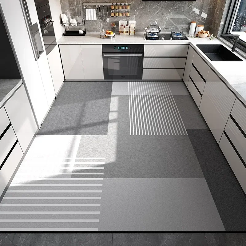 Modern Geometric Kitchen Mat Anti-slip Water-absorbent Rug Oil-resistant Durable Home Decor Minimalist Stylish Pattern Styles