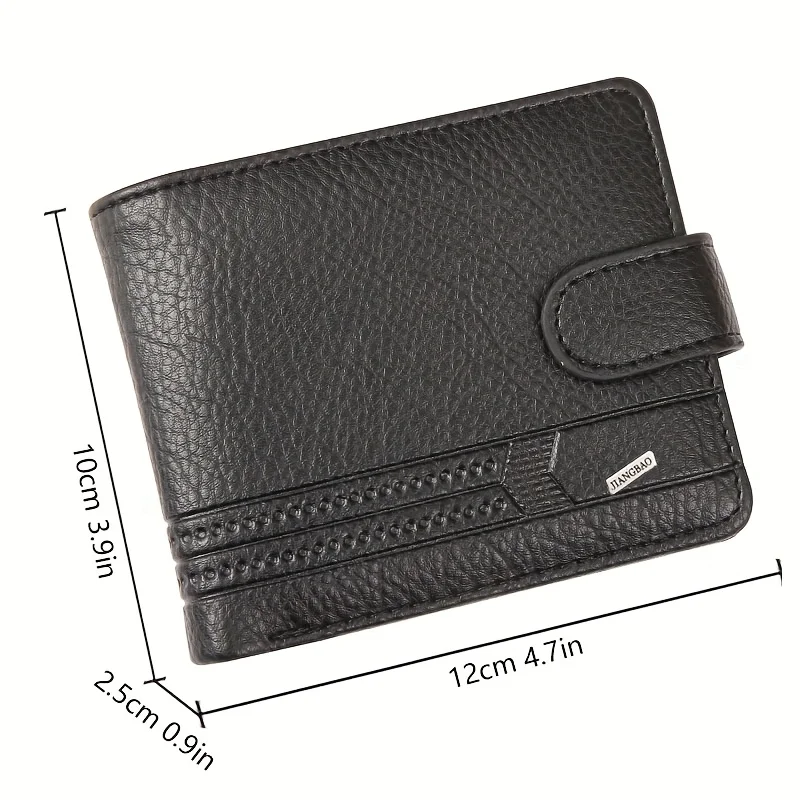 Personalized Customized Men'S Wallet-Pu Leather Buckle Wallet Coin Purse, Business Folding Customized Men'S Card Holder Wallet