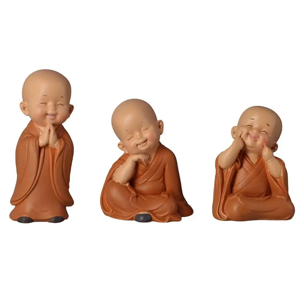 Religion Buddha Car Ornament Resin Desk Miniatures Monk Ornament Little Monk Figurine Buddha Monk Statue Small Monk Status