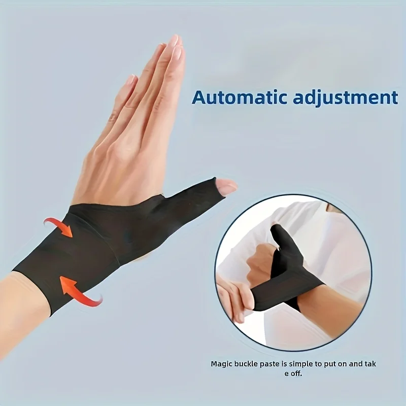 2-Pack Adjustable Breathable Wristband with Thumb Stabilizer - Ergonomic Support for Typing, Repetitive Tasks/Anti-Slip Design image 4