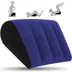 PVC Flocking Silicone Pillow Blue+Black Inflatable Inflatable Sex Pillow Triangle Cylinder Wedge Soft Relax Cushion