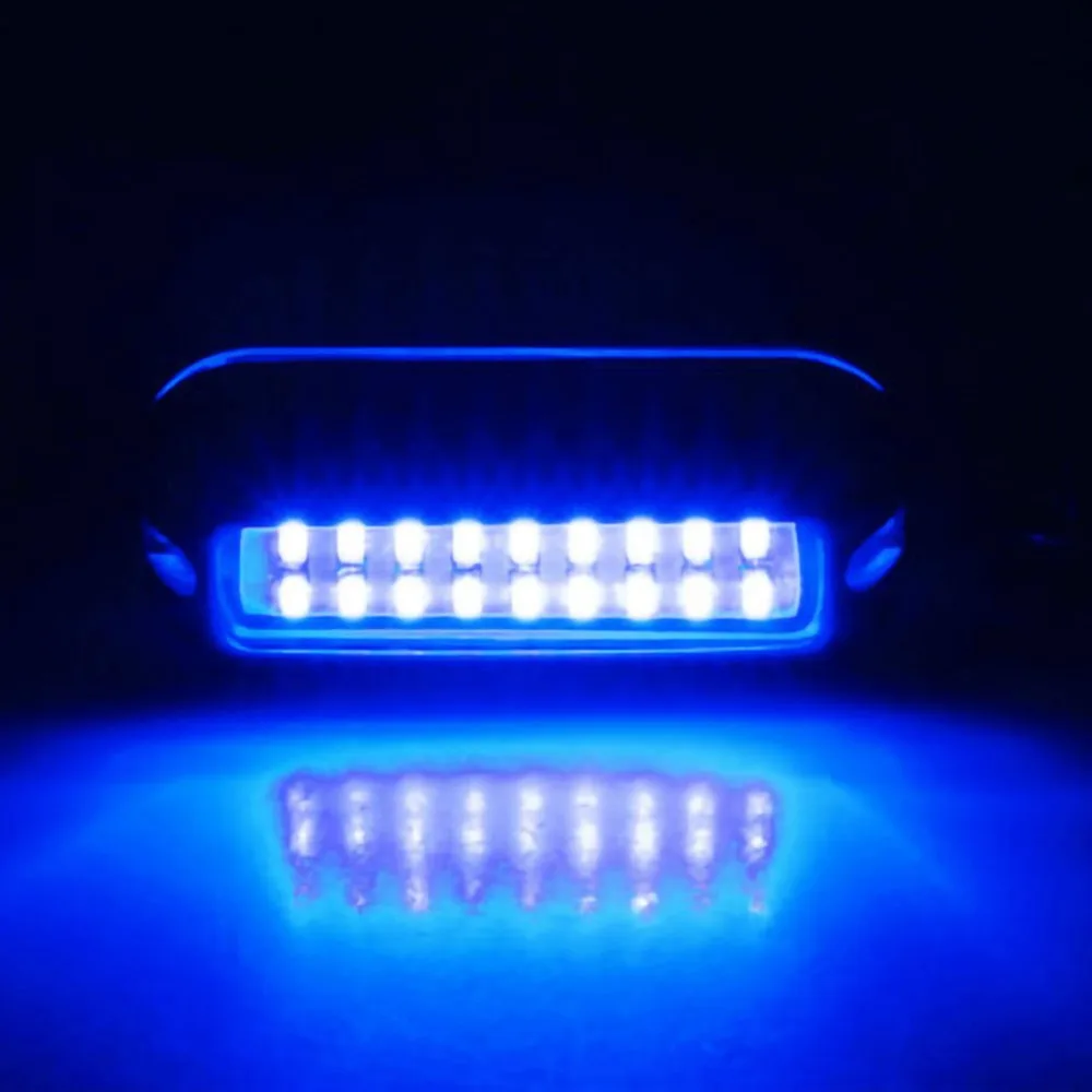 2PCS 27LED Blau/Weiß/Rot Edelstahl Wasserdichte Lichter Unterwasser Ponton Für Marine Boot Heck & Blau licht Segeln Lampe 50W – Detail 8