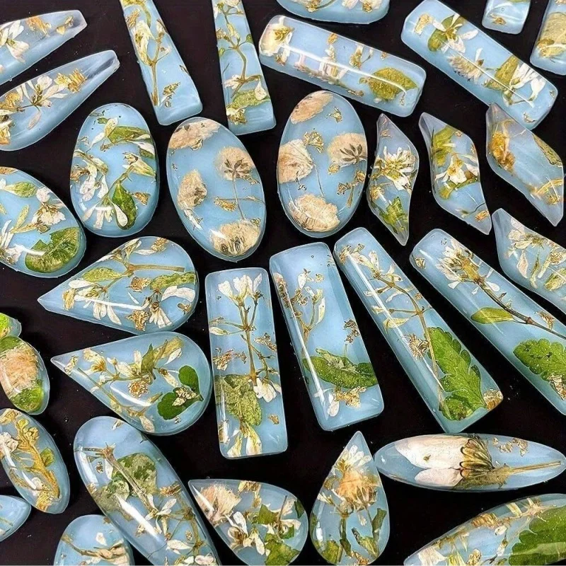 قالب سيليكون على شكل أقراط مع 41 شكلًا، قالب راتينج مستطيل على شكل دمعة متدلية بالأشعة فوق البنفسجية، قالب صب لصنع المجوهرات كابوشون