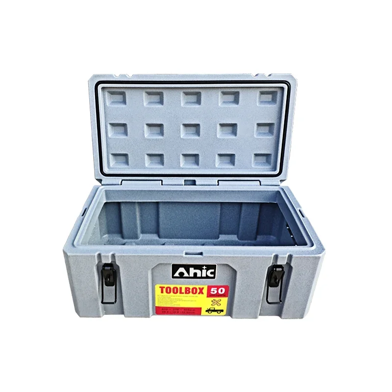 50L 90L 160L Stable Quality Heavy Duty Plastic Cargo Case Rotomolding Tool Box Storage Truck Tooling Box