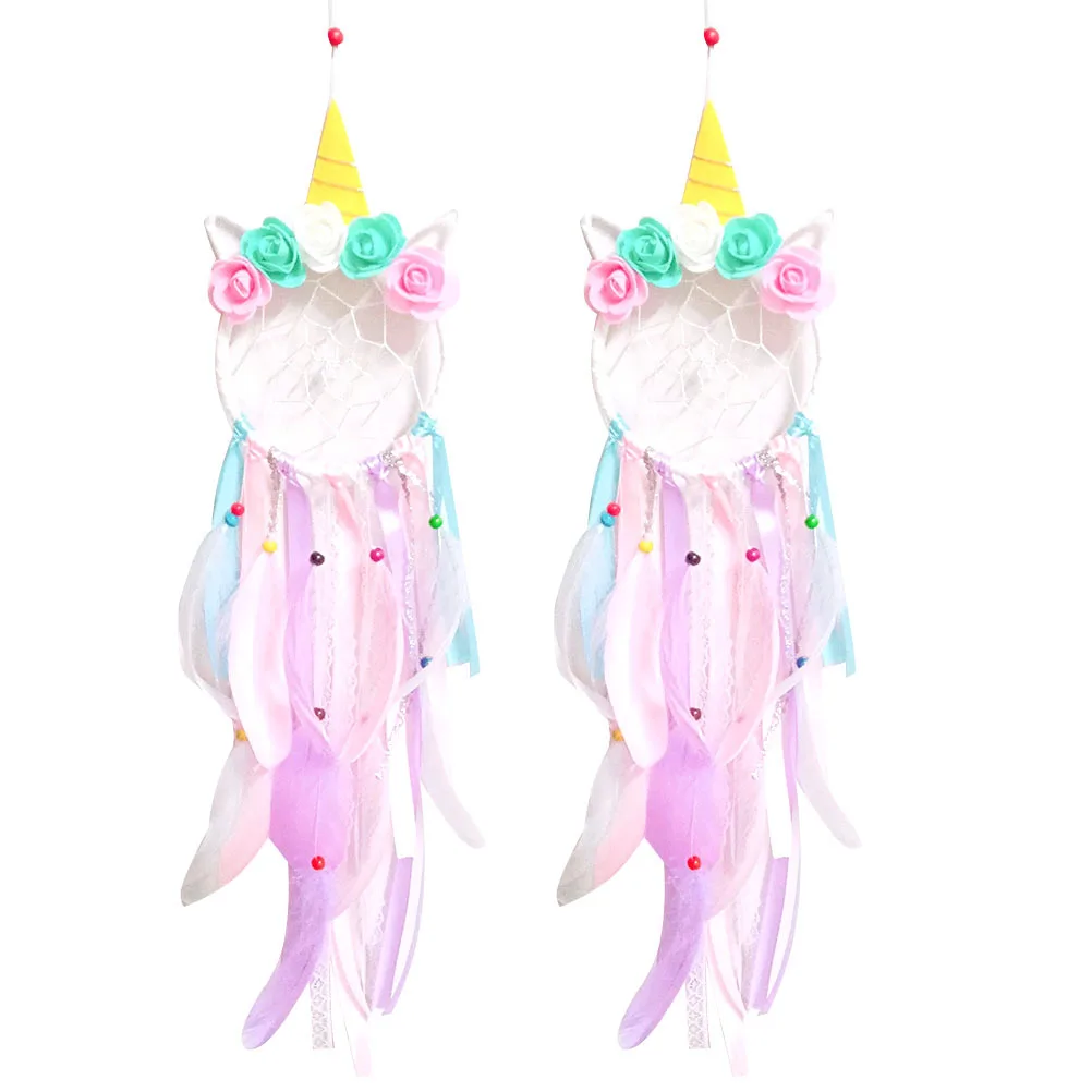 

Dream Catcher Hanging Decor Pendant For Home Car Room Office Interior Rear View Mirror Unicorn Design