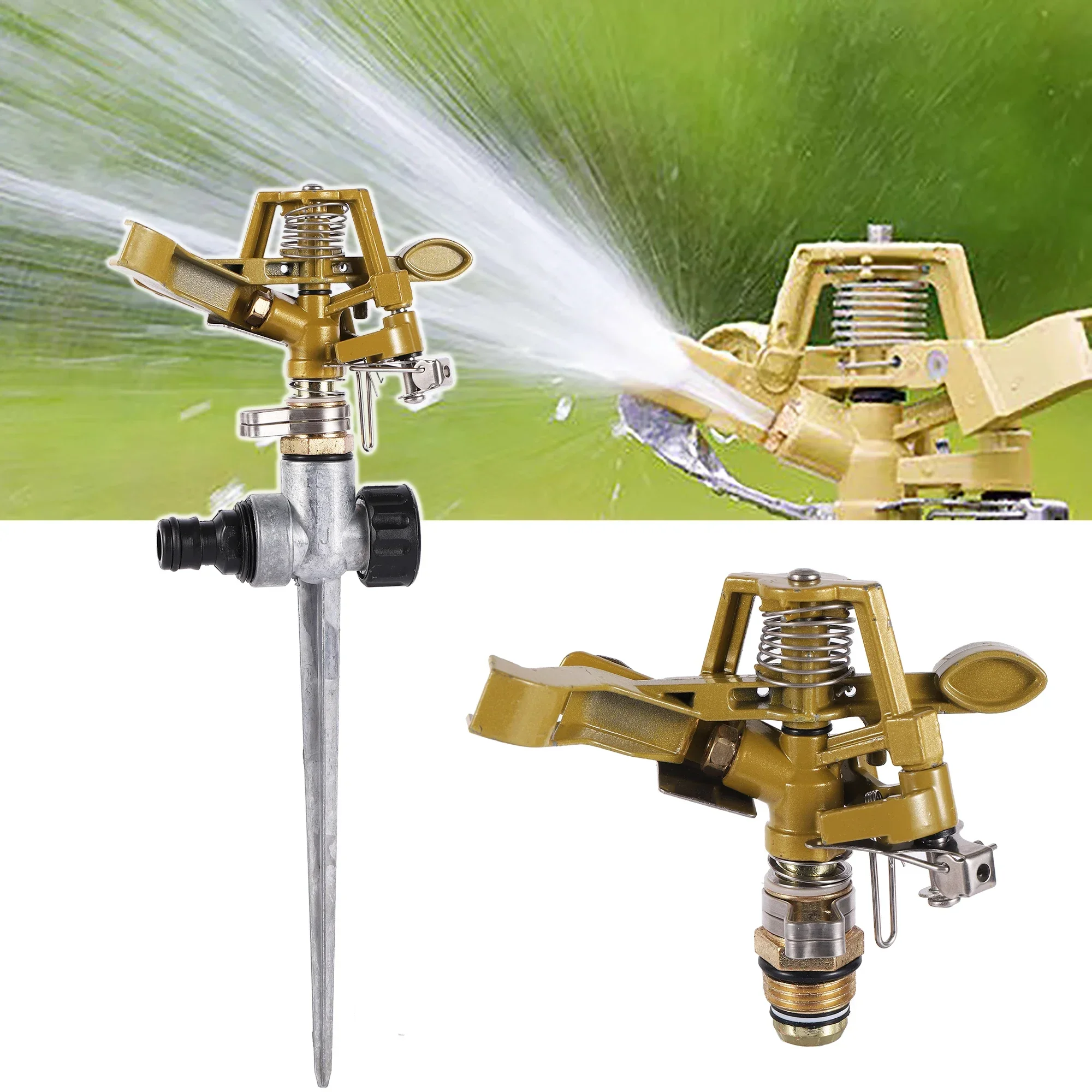 

1/2"Male Thread Rotating Rocker Sprinkler Adjustable Impact Sprinkler Lawn Garden Park Orchard Field Irrigation Watering Nozzle