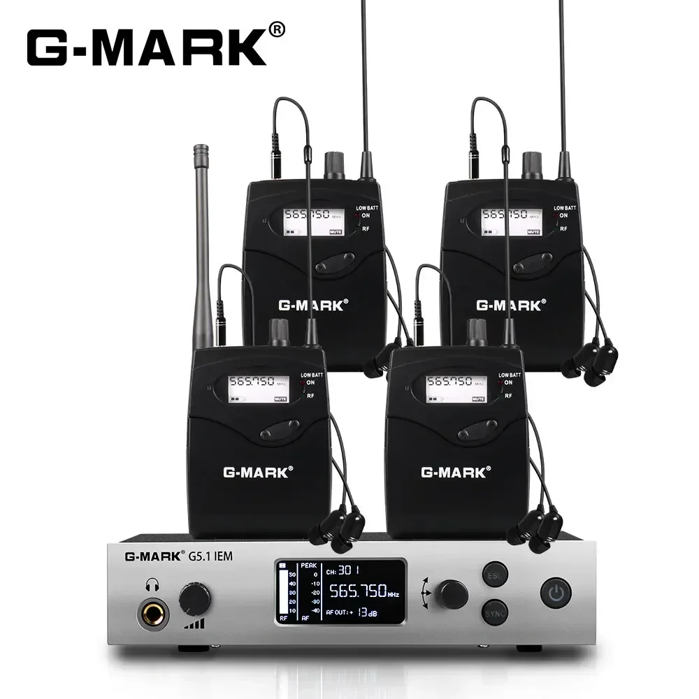 

NEW Wireless In Ear Monitor System G-MARK G5.1IEM UHF Single Channel Frequencies Selecable