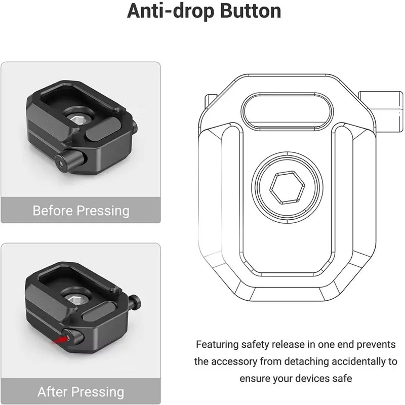B29C-Secure Locking Adapter 2797 For Camera Cages, Rigs Monitors-Multi-Functional Cold Shoe Mount With Safety Release