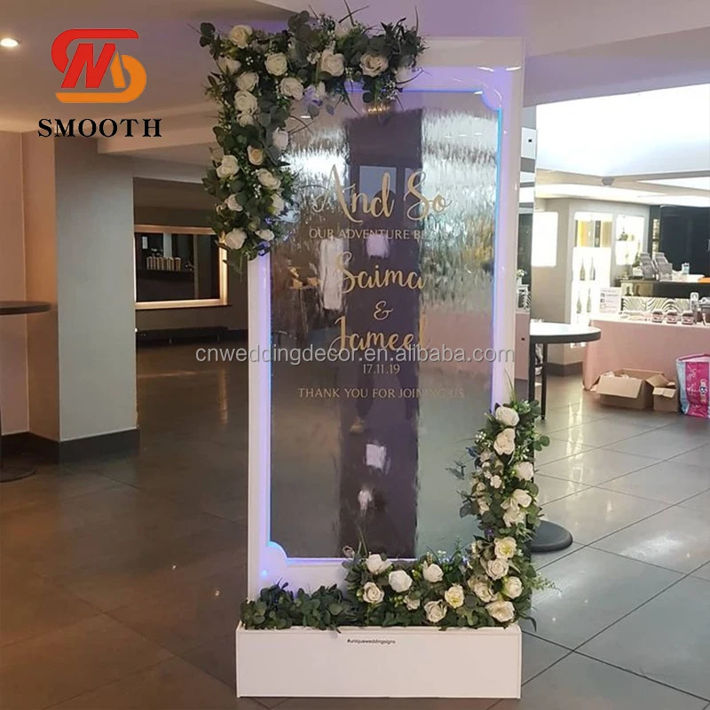Customization.SMOOTH Welcome Sign LED Bubble Screen Water Curtain Clear Running Water Waterfall Backdrop Wall