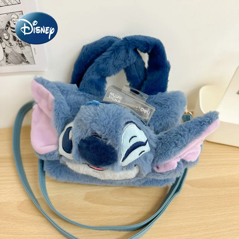 

Disney Stitch Mini Children's Shoulder Bag 3D Cartoon Cute Women's Plush Shoulder Messenger Bag Fashion Plush Children's Bag
