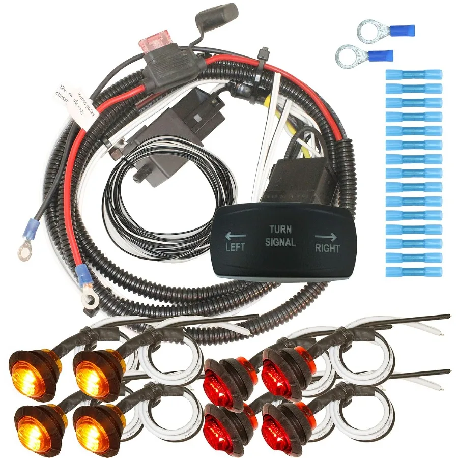 

Universal ATV UTV Street Legal Kit with Rocker Switch Turn Signal for OffRoad Vehicles Horizontal NonBacklit Blue Design Enhanc