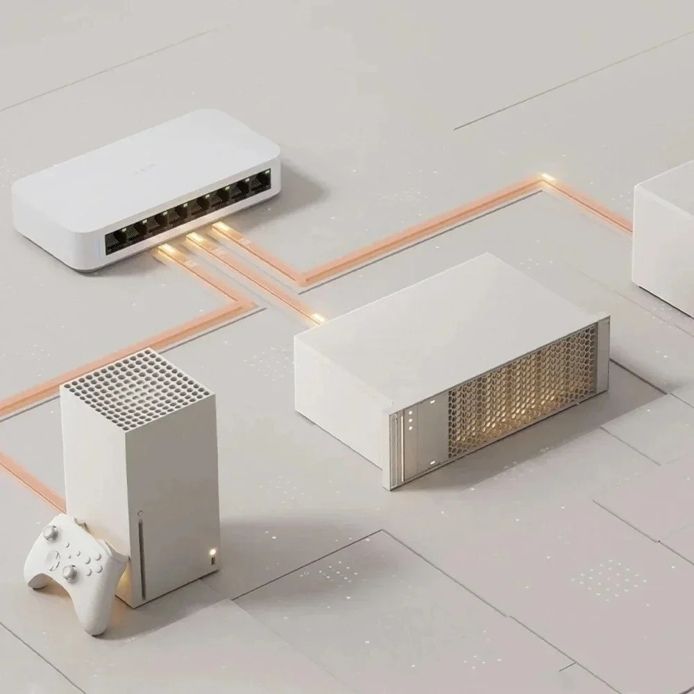 الأصلي Xiaomi جيجابت إيثرنت التبديل محول الشبكة 8 منافذ 10/100/1000Mbps إيثرنت عالية الأداء الإنترنت الفاصل 16Gbps