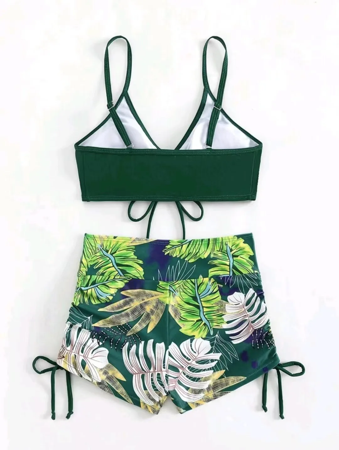 Tropical impressão floral cintura alta biquinis feminino 2024 novo maiô de duas peças com shorts conjunto biquíni separado fatos de banho de natação