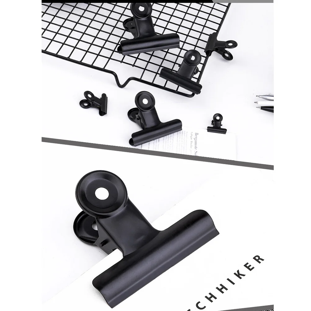 

30Pcs Note Clips Metal Fixing Clips Strong Springs for Office Home Restaurant Document Organizing Holding 22mm Black