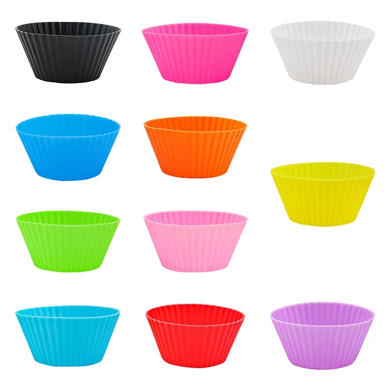 7cm Silicone Cake Mold Round Shaped Muffin Cupcake Baking Molds DIY Kitchen Cooking Bakeware Maker Cake Decorating Tools