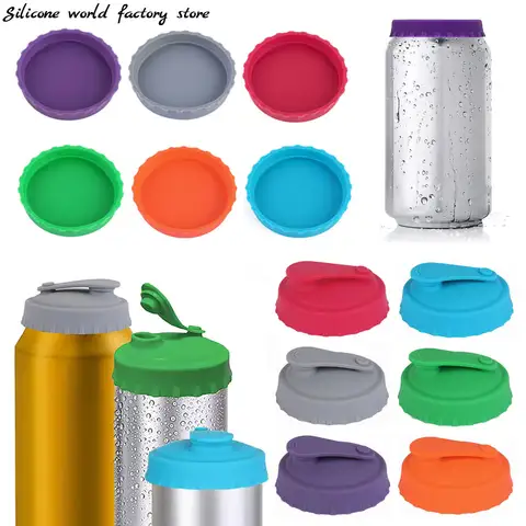Silicone World Silicone Soda Can Lid Reusable Cans Stopper for Beer Drinks Juice Beverage Protecto Sealing Cover Coke Cans Lids