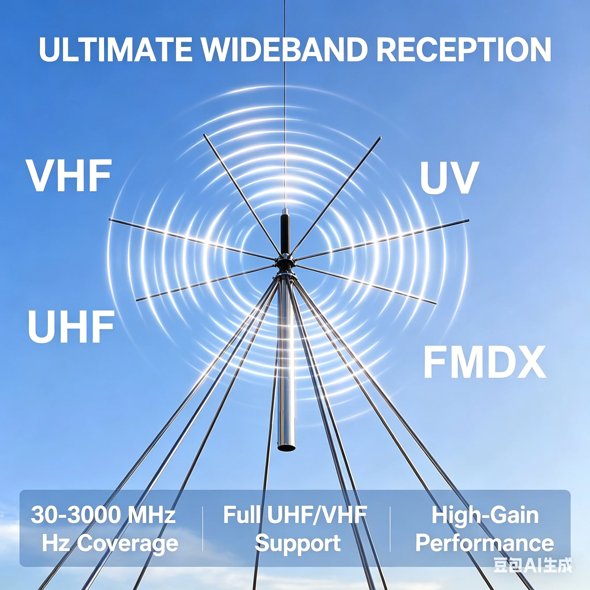 

discone antenna 25MHz-1300MHz VHF UHF Super Discone Base Antenna Wideband antenna