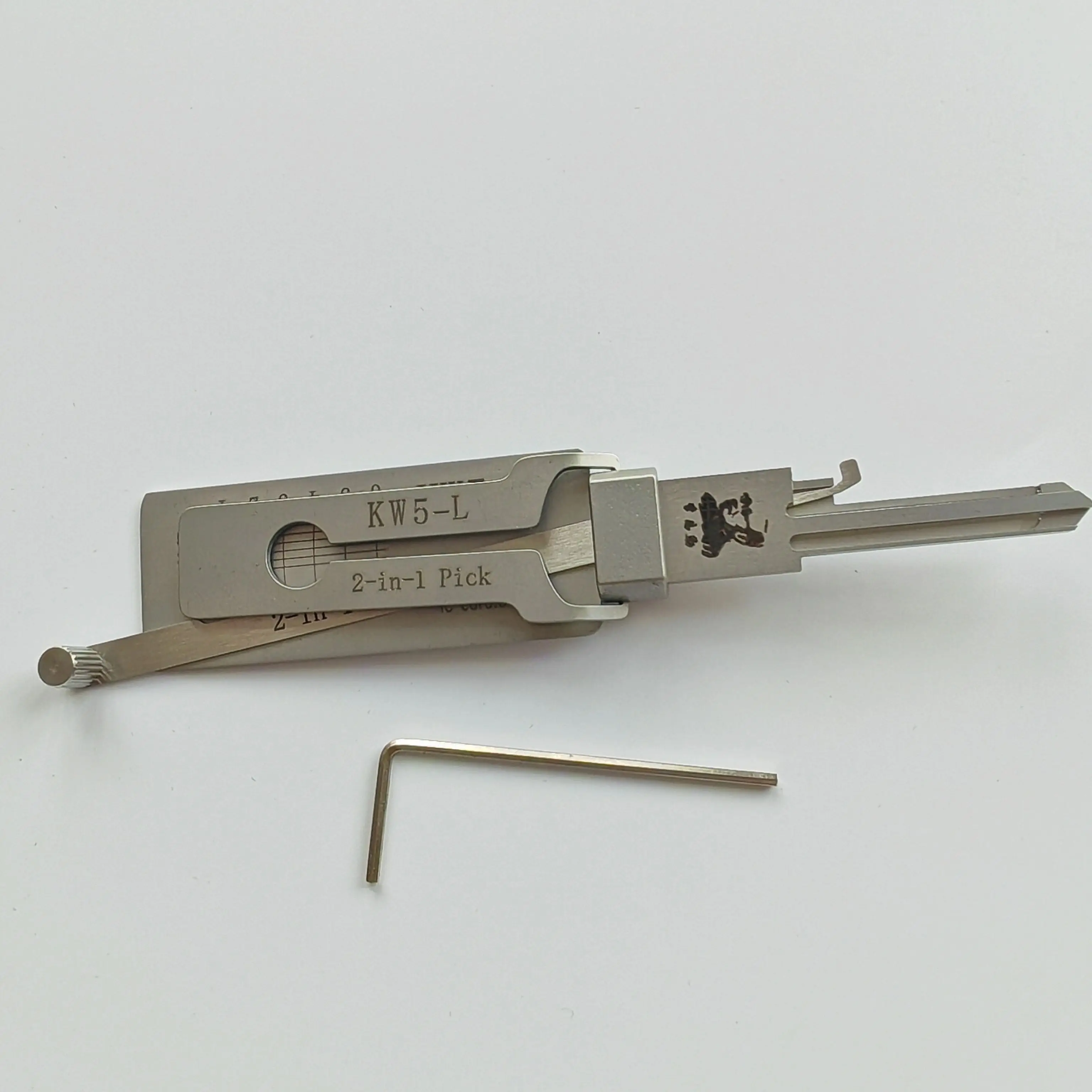 Lishi 2-in-1 Stainless Steel Master Key Decoder Master Key Decoder KW5L for Access Doors and Various Shapes Lock Picks Kits
