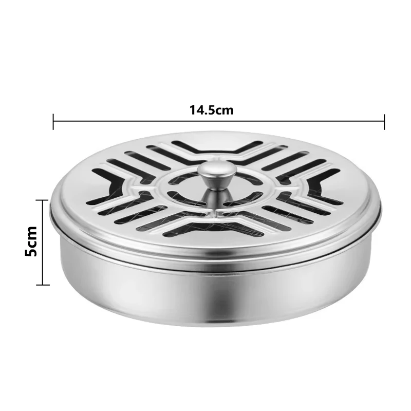Mosquito Coils Holder Stainless Steel Mosquito Coil Box with Cover