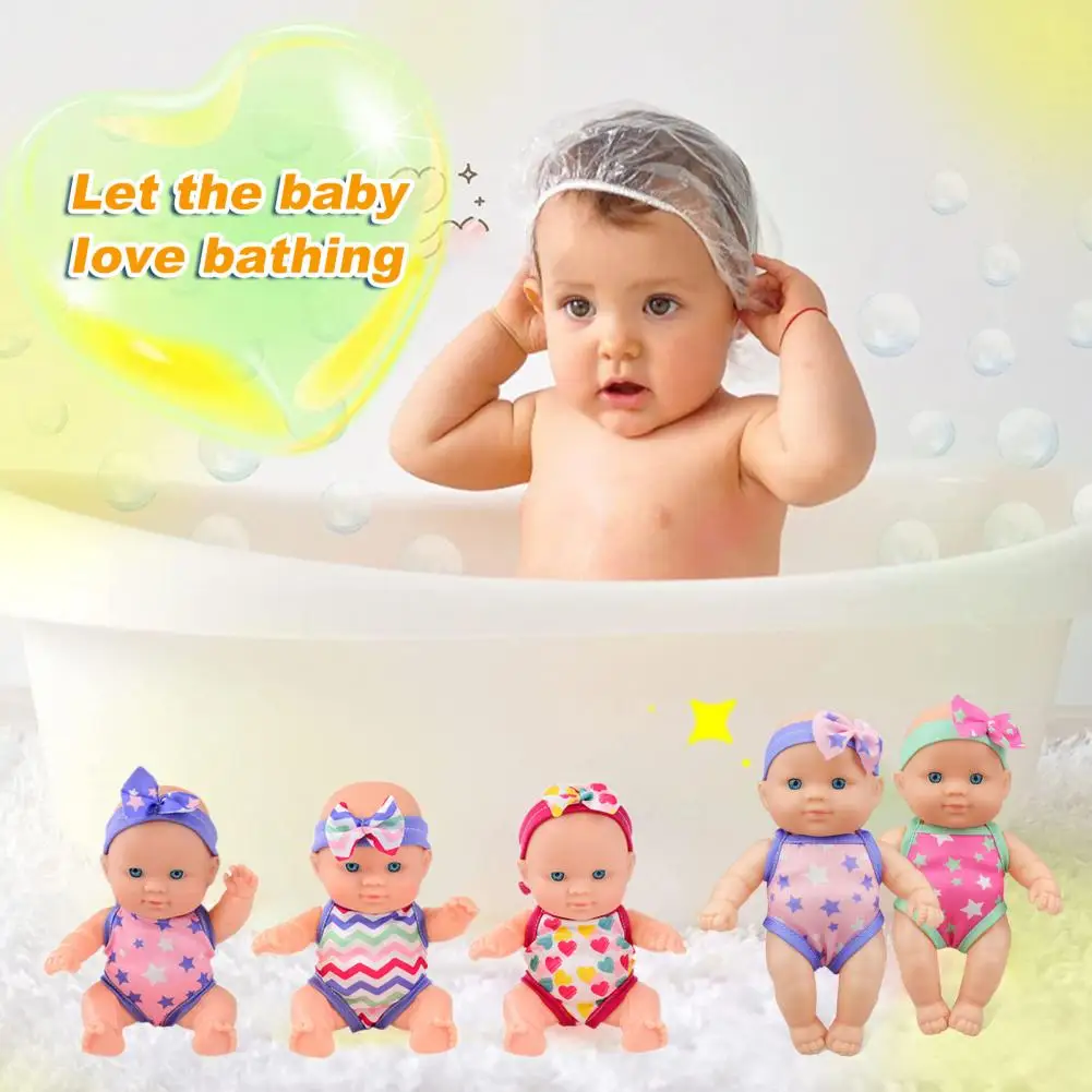 Bath Time Baby Doll Swimmer Baby Dolls Waterproof Simulation Floating Bath Dolls with Movable Joints Removable for Kids