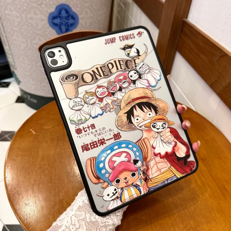 Anime One Piece Tablet Computer Case for iPad Air 1 2 5 6 3 4 7 8 11 Pro 2026 Luffy Chopper Sunny Doll Cartoon PC Phone Cover