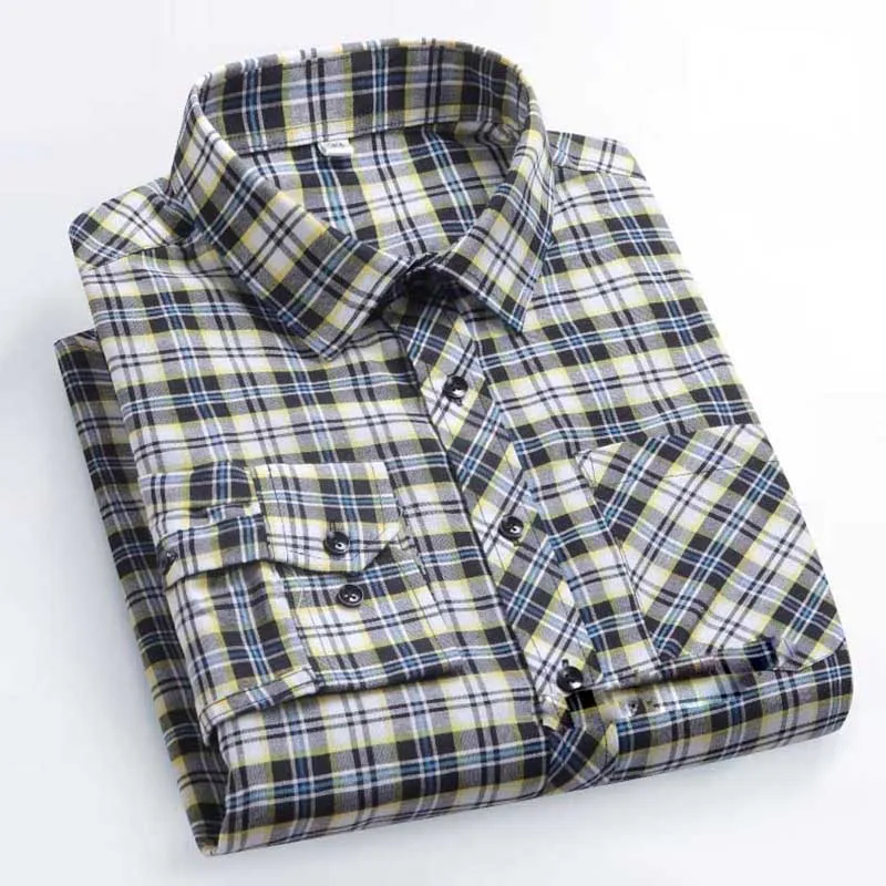 

Fashion Lapel Button Long Sleeve Casual Plaid Shirts Men's Clothing 2024 Spring New Loose Korean Tops All-match Shirts