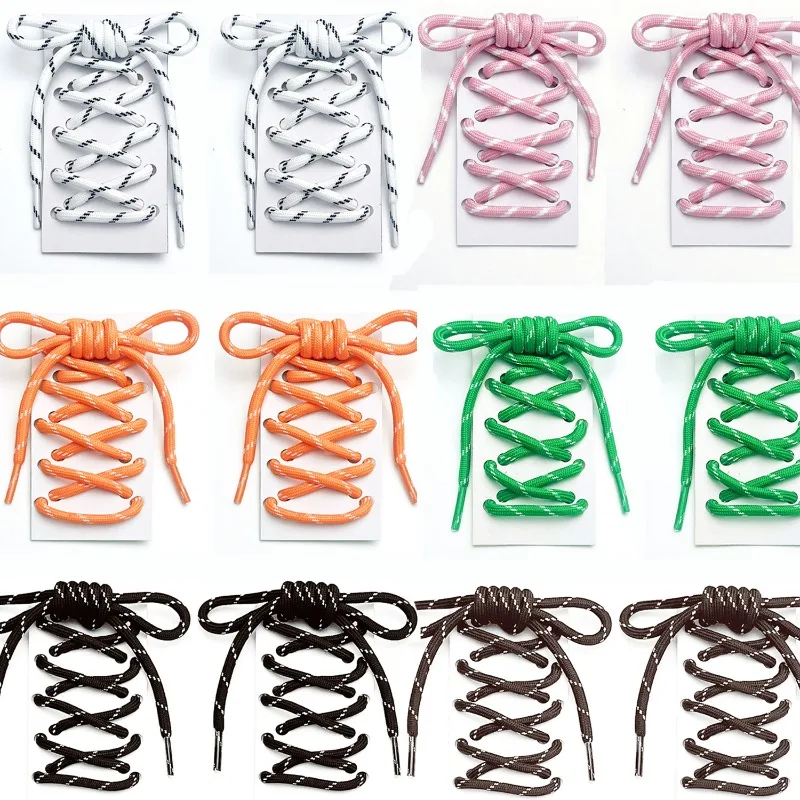 2/12Pcs Round Thicken 5MM Shoelaces Colorful Thicken Casual Boots Shoe Laces Rope Shoestrings DIY Sports Shoes Martin Boots Rope