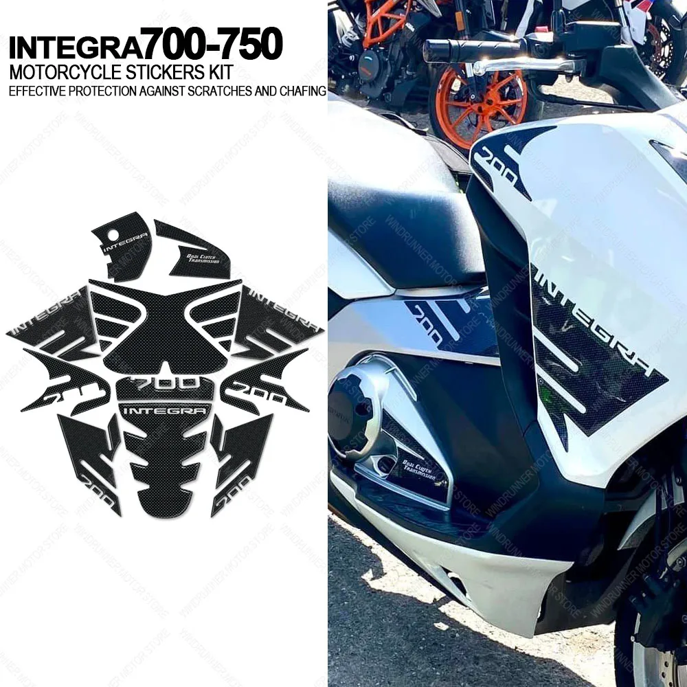 Motocicleta impermeável etiqueta protetora Kit, 3D Resina Adesivos, HONDA INTEGRA 700-750