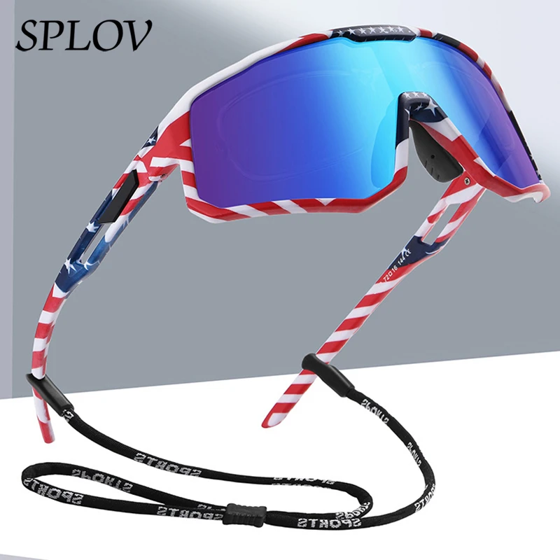 

SPLOV модные защитные очки для мужчин и женщин в большой оправе для спорта на открытом воздухе, велоспорта, катания на лыжах, солнцезащитные очки, большие ветрозащитные очки