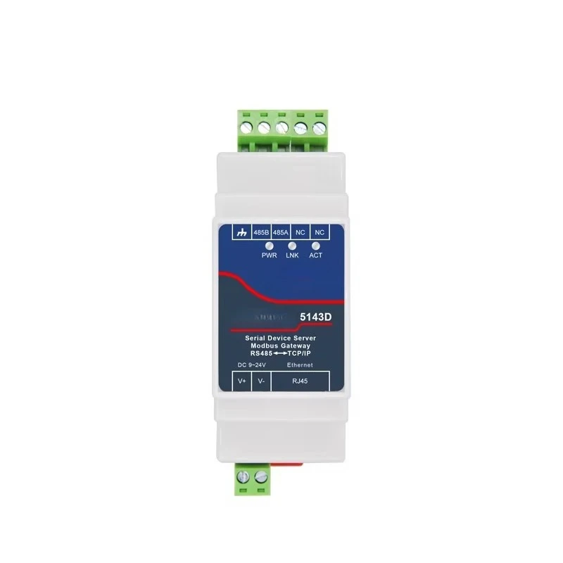 Modbus Rs485 Serial Server Small Size Din Rail Mounted Modbus RTU TCP Ethernet One Serial Port for IoT5143D