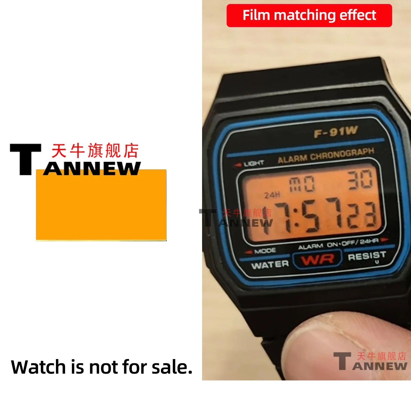 Ultimatives Mod-Kit für Casio F-91W A158W A168, inklusive STN HD-Display, Regenbogen-Farbverlauf-Display-Aufkleber, komplettes Uhren-Verwandlungsset