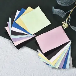 10*6.5cm/8*8cm 50pcs Silver Clean Polishing Cloth Soft Clean Wipe Wiping Cloth For Necklaces Rings Jewelry Clean Tool