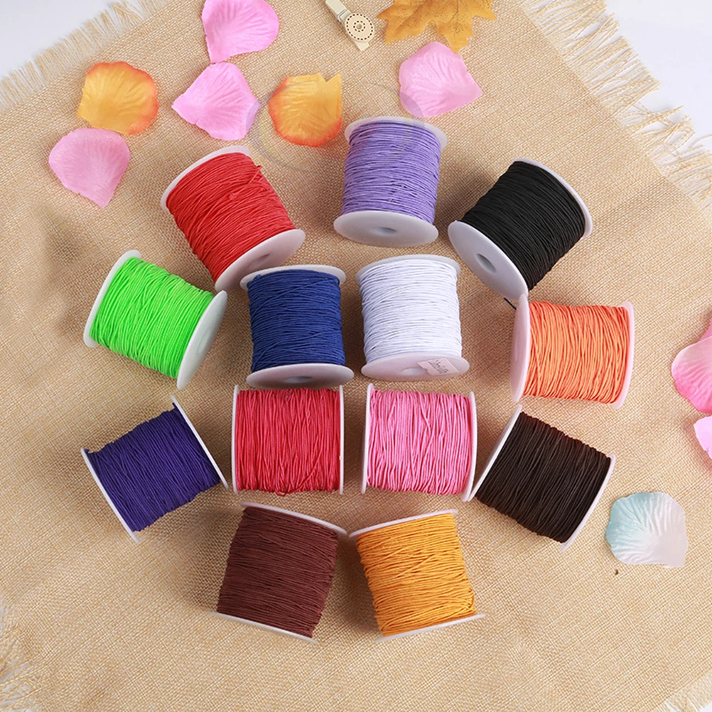 

2pcs 100m Elastic Cord 0.8mm Black White Polypropylene Beading Thread for Necklace Bracelet DIY Jewelry Making Storage