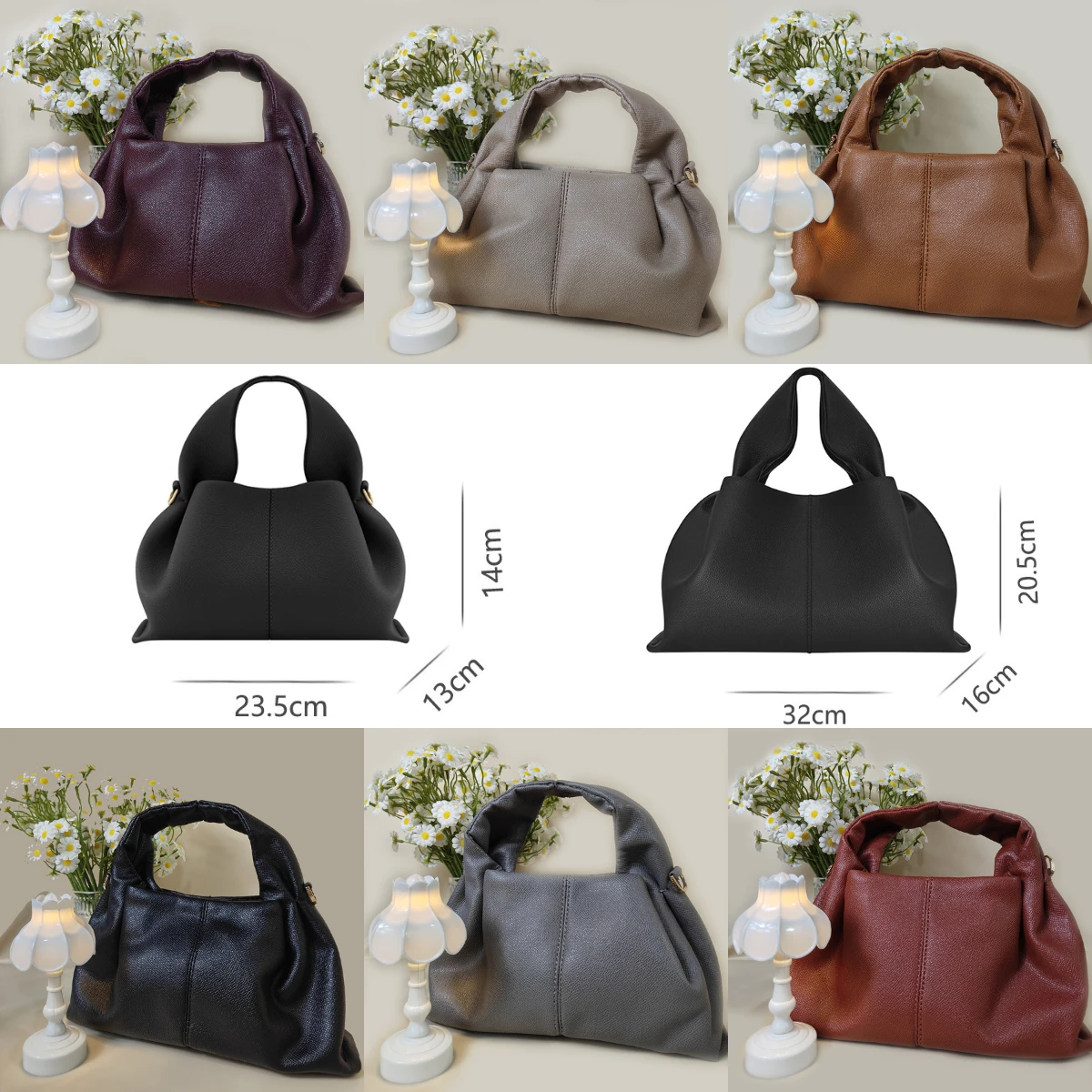 

Women's Casual Leather Handbag, Stylish Ruched Design, Ideal for Daily Use, Trendy Top-Handle Bag for Ladies