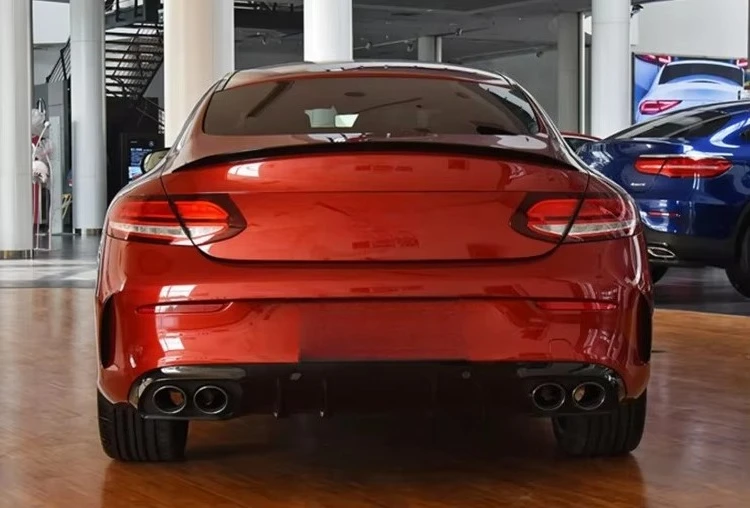 For 2015-2020 C Class C205 Couper Upgrade C43 AMG Diffuser With Exhaust Tip 6