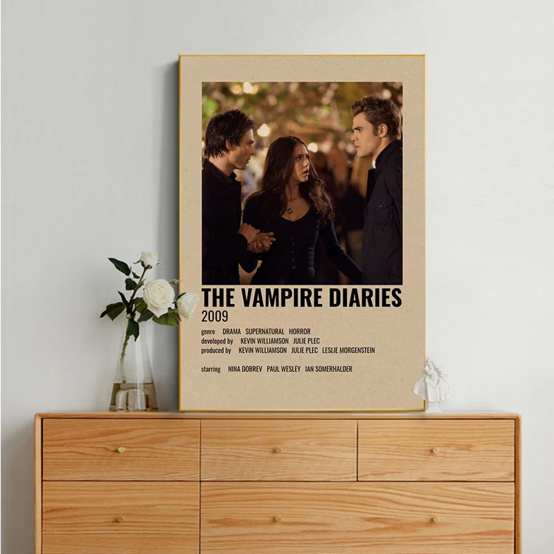 The Vampire Diaries Movie Posters Kraft Paper Vintage Poster Wall Art Painting Study Stickers Wall Painting