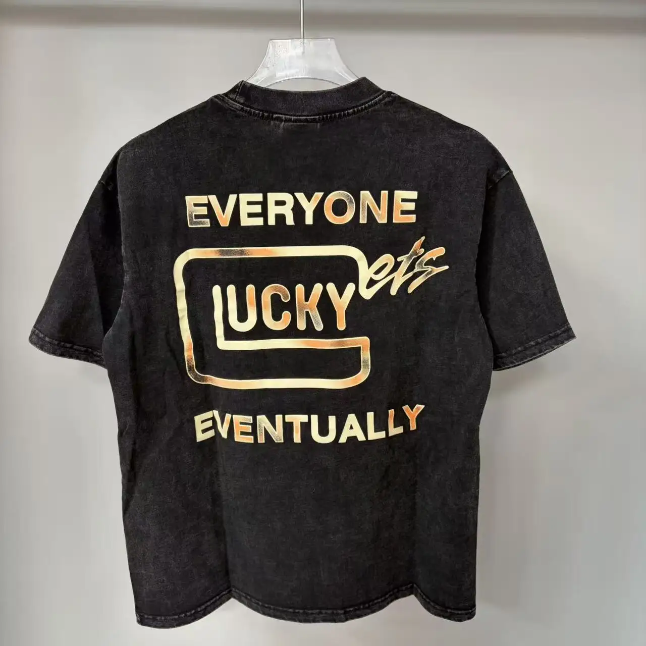 TRIPLE SEVENS Vintage Reproduction Short-Sleeved T-Shirt - Loose Fit Men's and Women's Letter-Print High Street Style Top