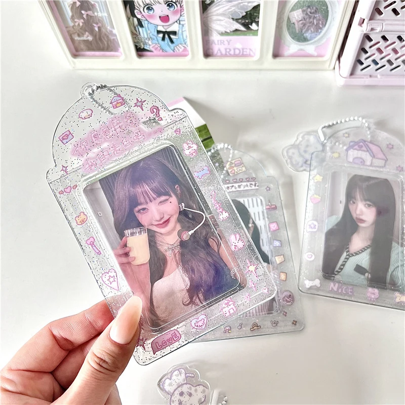 Tarjetero Kawaii de 3 pulgadas, bolsa de almacenamiento para tarjetas postales, álbum de fotos, organizador de colección de tarjetas Idol Kpop, papelería
