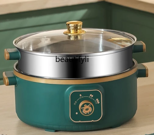 Vaporizador eléctrico multifuncional de tres capas de gran capacidad para el hogar, olla de cocina inteligente para bollos al vapor multicapa