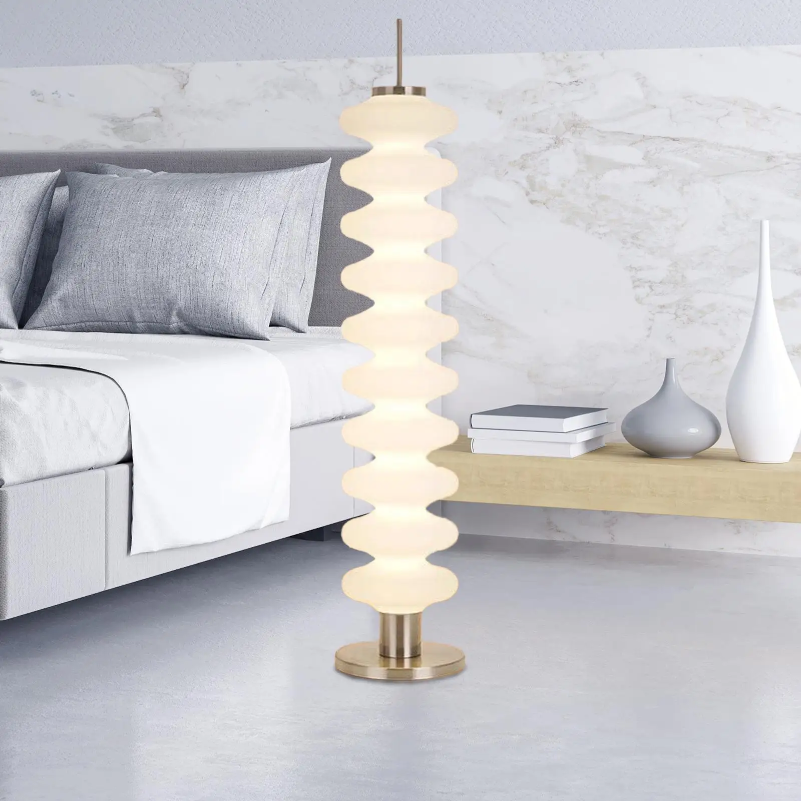 مصباح أرضي قائم من الأكريليك غطاء خفيف لغرفة المعيشة الحديثة