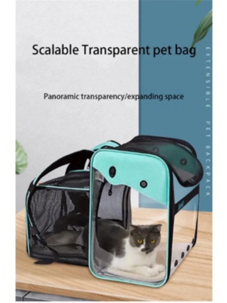 Cat Bag Breathable Portable Pet Carrier Outdoor Travel Mesh Backpack for Small Cat and Dog Transparent Space Pet Shoulder Bags