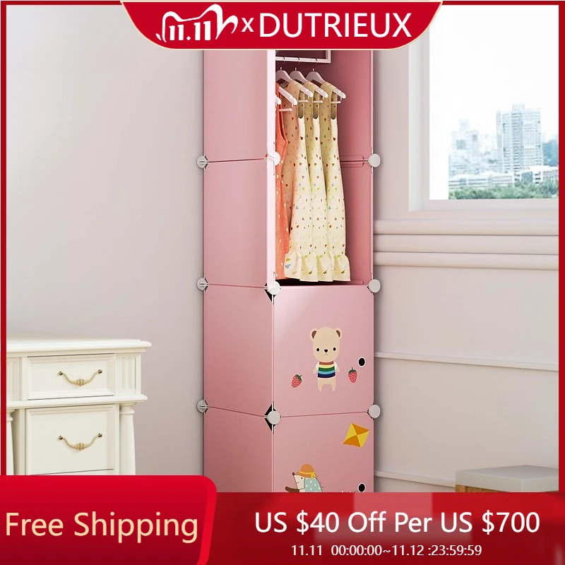 

Clothes Partitions Wardrobe Cupboard Organizer Bedroom Put Together Storage Wardrobe Minimalist Cheap Modern Muebles Furniture