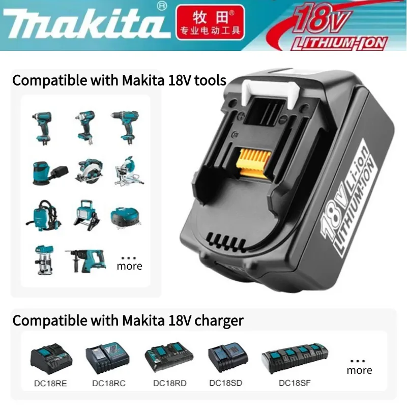 

100% оригинальная литиевая батарея Makita 18 В, 6,0 Ач, 9,0 Ач, подходит для электроинструментов Makita