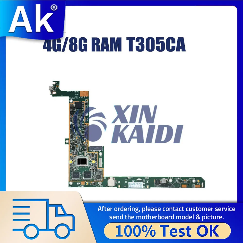 Laptop Motherboard For ASUS Transformer T305C T305CA Notebook  Mainboard M3-6Y30 M3-7Y30 I5-7Y54 4G 8G-RAM 100% Working TEST