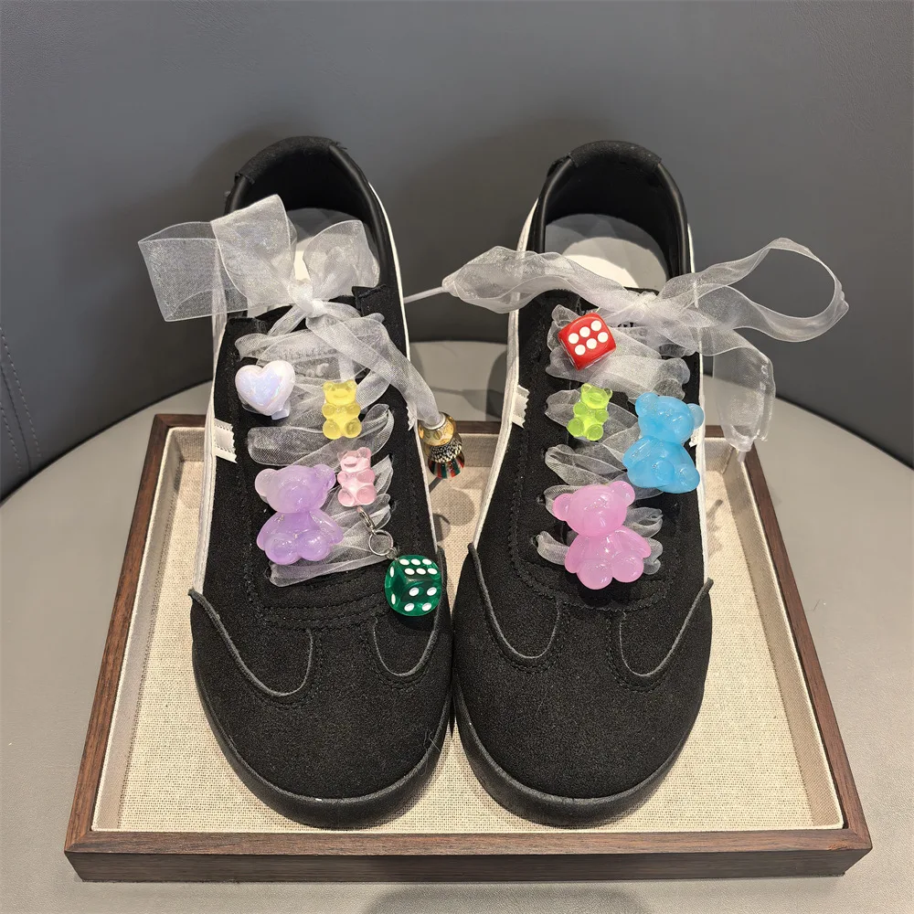 Shoe Charm Buckle Kids Cartoon Candy Bear Dice Detachable Premium PVC Multicolor Lightweight Sneaker Decoration