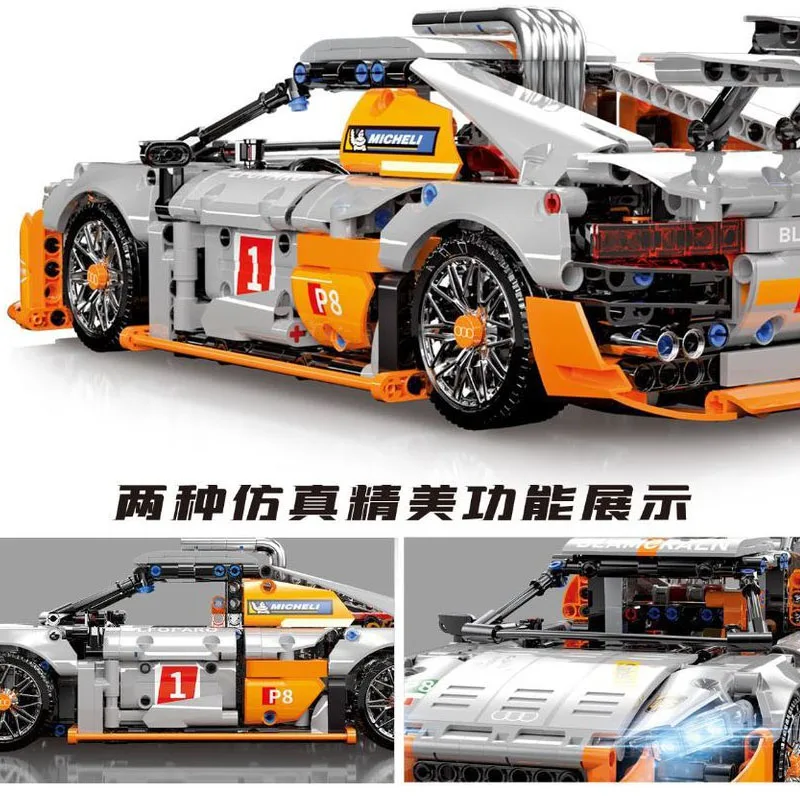 Furious, mechanical, sports car, creative, static model, challenging assembly model, puzzle toy, decorative piece, birthday gift